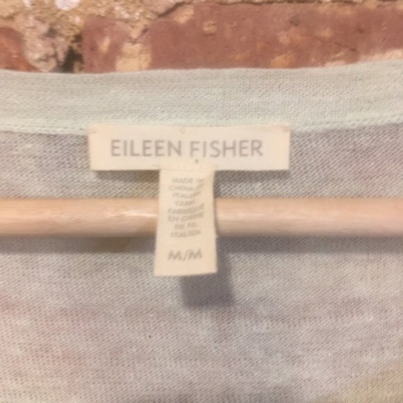 Eileen Fisher Organic Linen Nylon Asymmetrical Hem Top - Picture 2 of 4